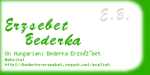 erzsebet bederka business card